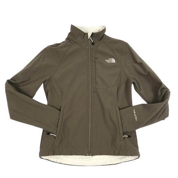 THE NORTH FACE Apex Bionic Full Zip Jacket Women S Brown Softshell Fleece Lined - Picture 2 of 14